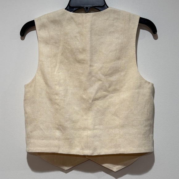 New A.L.C. Maxwell Linen & Cotton Vest Sz 6 Neutral Closet Staple Minimalist - Picture 6 of 10